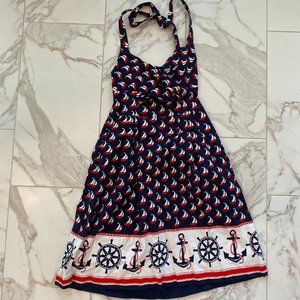 Anthropologie ICONIC Windward Halter Dress Size 4